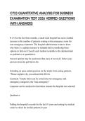 C723 QUANTITATIVE ANALYSIS FOR BUSINESS EXAMINATION TEST 2026 VERIFIED QUESTIONS WITH ANSWERS