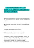 C790 NURSING INFORMATICS WGU ACTUAL EXAM PAPER 2026 QUESTIONS WITH SOLUTIONS GRADED A&plus;
