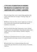 C790 WGU FOUNDATIONS IN NURSING INFORMATICS EXAMINATION TEST 2026 QUESTIONS WITH CORRECT ANSWERS