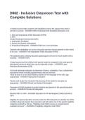D662 - Inclusive Classroom Test with Complete Solutions