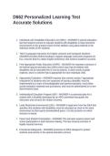 D662 Personalized Learning Test Accurate Solutions