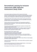 Personalized Learning for Inclusive Classrooms D662 Objective Assessment Study Guide