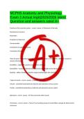 MCPHS Anatomy and Physiology Exam 3 Actual legit&vert;2025&sol;2026 latest Question and answers rated A&plus; 