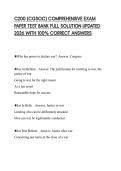 C200 &lpar;CGSOC&rpar; COMPREHENSIVE EXAM PAPER TEST BANK FULL SOLUTION UPDATED 2026 WITH 100&percnt; CORRECT ANSWERS