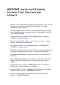 WGU D664 Learners and Learning Sciences Exam Questions and Answers