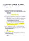 WGU Inclusive Classroom OA Practice Test with Accurate Solutions