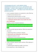 ATI PHARMACOLOGY&colon; SAFE MEDICATION  ADMINISTRATION EXAM ACTUAL QUESTIONS AND  ANSWERS - LATEST AND COMPLETE UPDATE WITH  VERIFIED SOLUTIONS &ndash; ASSURED PASS WITH INSTANT  DOWNLOAD PDF&period;
