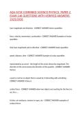 AQA GCSE COMBINED SCIENCE PHYSICS  PAPER 2 EXAM 146 QUESTIONS WITH VERIFIED ANSWERS 2025&sol;2026&comma;100&percnt;CORRECT