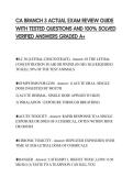 CA BRANCH 3 ACTUAL EXAM REVIEW GUIDE WITH TESTED QUESTIONS AND 100&percnt; SOLVED VERIFIED ANSWERS GRADED A&plus;