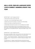 AQA A LEVEL ENGLISH LANGUAGE PAPER  2 WITH CORRECT ANSWERS UPDATE THIS  YEAR 
