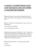 CA BRANCH 3 EXAMPREP BUNDLED EXAMS LATEST KNOWLEDGE CHECK WITH VERIFIED A&plus; SOLUTIONS AND SCENARIOS