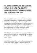CA BRANCH 3 STRUCTURAL PEST CONTROL ACTUAL EXAM PAPER FULL SOLUTION QUESTIONS AND 100&percnt; VERIFIED ANSWERS GRADED A&plus; BRAND NEW 2026