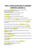 PMH-C EXAM QUESTIONS & ANSWERS &lpar;VERIFIED&rpar; GRADED A&plus;