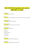 NSG 122 &ndash; Exam 2 &vert; Verified Questions and Correct Answers &vert; 2026&sol;2027 A&plus; Grade Edition