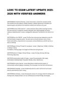 LCDC TX EXAM LATEST UPDATE 2025 2026 WITH VERIFIED ANSWERS 