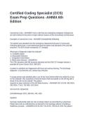 Certified Coding Specialist &lpar;CCS&rpar; Exam Prep Questions -AHIMA 6th Edition