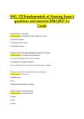 NSG 122 &ndash; Fundamentals of Nursing Exam 4 &vert; Verified Questions and Correct Answers &vert; 2026&sol;2027 A&plus; Grade Edition