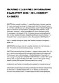 MARKING CLASSIFIED INFORMATION  EXAM-STEPP 2026 100&percnt; CORRECT  ANSWERS 