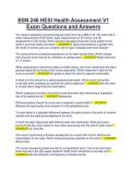 BSN 246 HESI Health Assessment V1 Exam Questions and Answers