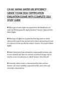 CA-NV AWWA WATER USE EFFICIENCY GRADE 1 EXAM 2026 CERTIFICATION EVALUATION EXAMS WITH COMPLETE Q&A STUDY GUIDE