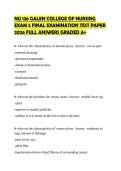 NU 136 GALEN COLLEGE OF NURSING EXAM 5 FINAL EXAMINATION TEST PAPER 2026 FULL ANSWERS GRADED A&plus;