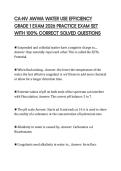 CA-NV AWWA WATER USE EFFICIENCY GRADE 1 EXAM 2026 PRACTICE EXAM SET WITH 100&percnt; CORRECT SOLVED QUESTIONS
