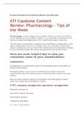 ATI Capstone Pharmacology Tips&colon; Key Classifications & Medications &vert; Spring 2026 Complete&period;