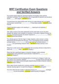 WRT Certification Exam Questions and Verified Answers&period;