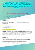 WALL STREET PREP PREMIUM EXAM&colon; &lpar;LATEST 2026&sol;2027 UPDATE&rpar; QUESTIONS AND VERIFIED ANSWERS&vert; 100&percnt; CORRECT&vert; GRADE A