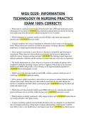 WGU D220- INFORMATION TECHNOLOGY IN NURSING PRACTICE EXAM 100- CORRECT&excl;&excl;&period;