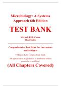 Complete Test Bank - Microbiology&colon; A Systems Approach&comma; 6th Edition &ndash; Marjorie Kelly Cowan&comma; Heidi Smith &ndash; ISBN 9781260258998 &lpar;All Chapters Covered 1&ndash;25&rpar;