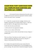 CAADE EXAM STUDY GUIDE EXAM PAPER 2026 COMPLETE EXAM QUESTIONS AND SOLUTIONS 100&percnt; CORRECT