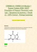 CHEM219 &sol; CHEM 219 Module 1&comma; 2&comma; 3&comma; 4&comma; 5&comma; 6 & 7 &lpar;Latest 2026 &sol; 2027 Updates STUDY BUNDLE PACKAGE WITH SOLUTIONS&rpar; Principles of Organic Chemistry with Lab &vert; Questions and Answers &vert; Grade A &vert; 100&percnt; Correct &lpar;Verified Answers&rpar; - Portage Learning