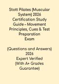STOTT Pilates &lpar;Muscular System&rpar; 2026 Certification Study Guide &ndash; Movement PDF