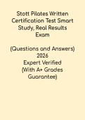 STOTT Pilates Written Exam Certification Test Prep 2026 &ndash; Smart Study&comma; Real Results PDF