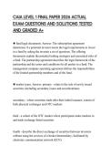 CAIA LEVEL 1 FINAL PAPER 2026 ACTUAL EXAM QUESTIONS AND SOLUTIONS TESTED AND GRADED A&plus;