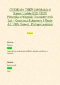 CHEM219 &sol; CHEM 219 Module 1&comma; 2&comma; 3&comma; 4&comma; 5&comma; 6&comma; 7 & 8 &lpar;Latest 2026 &sol; 2027 Updates STUDY BUNDLE PACKAGE WITH SOLUTIONS&rpar; Principles of Organic Chemistry with Lab &vert; Questions and Answers &vert; Grade A &vert; 100&percnt; Correct &lpar;Verified Answers&rpar; - Portage Learning