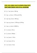 NUR 1055 MED CALCULATIONS PRACTICE TEST SOLUTIONS 2026 FULL ANSWERS