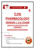 ATI PN PHARMACOLOGY   VERSION 1&comma; 2 & 3 EXAM   &lpar;NGN-STYLE QUESTIONS & CASE &OpenCurlyDoubleQuote;SCENARIO&rdquo;&rpar; Actual Qs & Ans to Pass the Exam
