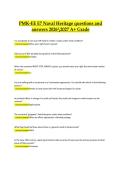 PMK-EE E7 &ndash; Naval Heritage Exam &vert; Verified Questions and Correct Answers &vert; 2026&sol;2027 A&plus; Grade Edition