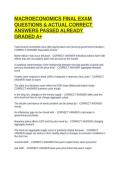 MACROECONOMICS FINAL EXAM QUESTIONS & ACTUAL CORRECT ANSWERS PASSED ALREADY GRADED A&plus;