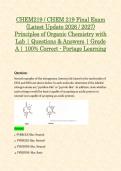 CHEM219 &sol; CHEM 219 Module 1 - 8 & Final Exam &lpar;Latest 2026 &sol; 2027 Updates STUDY BUNDLE PACKAGE WITH SOLUTIONS&rpar; Principles of Organic Chemistry with Lab &vert; Questions and Answers &vert; Grade A &vert; 100&percnt; Correct &lpar;Verified Answers&rpar; - Portage Learning