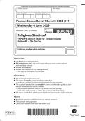 2025 Pearson Edexcel Level 1&sol;Level 2  GCSE &lpar;9&ndash;1&rpar; Religious Studies A PAPER 4&colon; Area of Study 4 &ndash; Textual Studies Option 4B &ndash; The Qur&rsquo;an Combined Question Paper and Marking Scheme