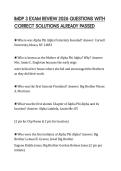 IMDP 3 EXAM REVIEW 2026 QUESTIONS WITH CORRECT SOLUTIONS ALREADY PASSED