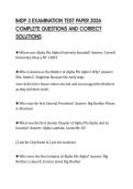 IMDP 3 EXAMINATION TEST PAPER 2026 COMPLETE QUESTIONS AND CORRECT SOLUTIONS