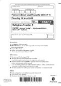 2025 Pearson Edexcel Level 1&sol;Level 2  GCSE &lpar;9&ndash;1&rpar; Religious Studies B PAPER 1&colon; Area of Study 1 &ndash; Religion and Ethics Option 1 &ndash; Judaism Combined Question Paper and Marking Scheme