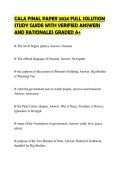 vCALA FINAL PAPER 2026 FULL SOLUTION STUDY GUIDE WITH VERIFIED ANSWERS AND RATIONALES GRADED A&plus;