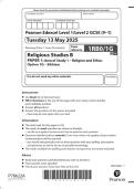 2025 Pearson Edexcel Level 1&sol;Level 2  GCSE &lpar;9&ndash;1&rpar; Religious Studies B PAPER 1&colon; Area of Study 1 &ndash; Religion and Ethics Option 1G &ndash; Sikhism Combined Question Paper and Marking Scheme