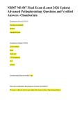NR507&sol;NR 507 Final Exam &lpar;Latest 2026 Update&rpar; Advanced Pathophysiology Questions and Verified Answers -Chamberlain