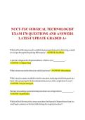 NCCT-TSC SURGICAL TECHNOLOGIST EXAM 170 QUESTIONS AND ANSWERS LATEST UPDATE GRADED A&plus; 